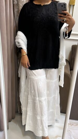 Black Rayon Short Top