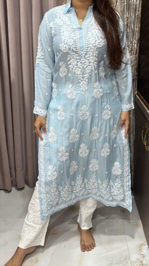 Pure muslin handwork kurti