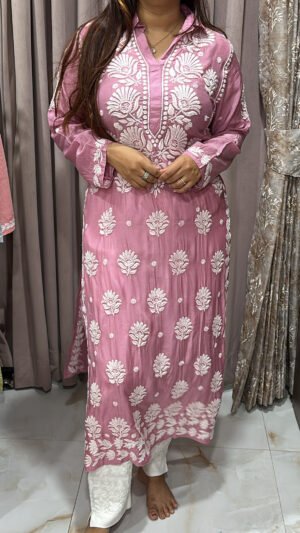 Pure muslin handwork kurti